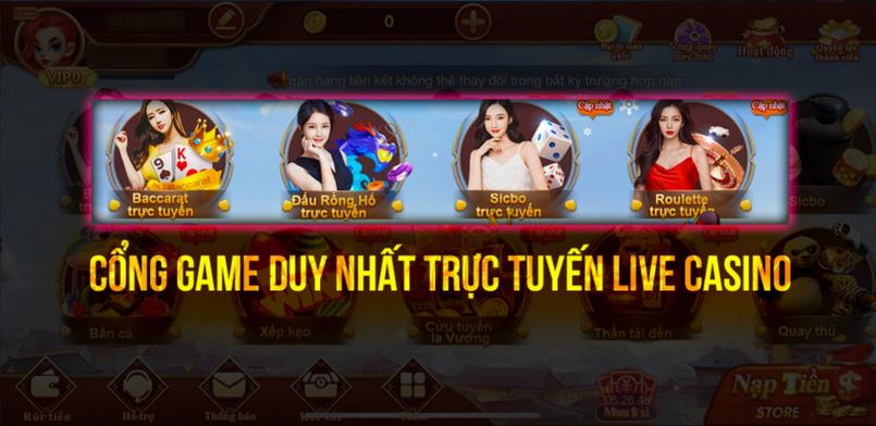 Sảnh casino live là nơi cho phép người chơi trải nghiệm game bài trực tuyến